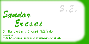 sandor ercsei business card